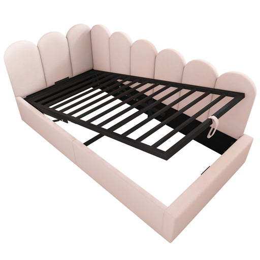 Upholstered Daybed With Metal Slatted Base Artistry At Home