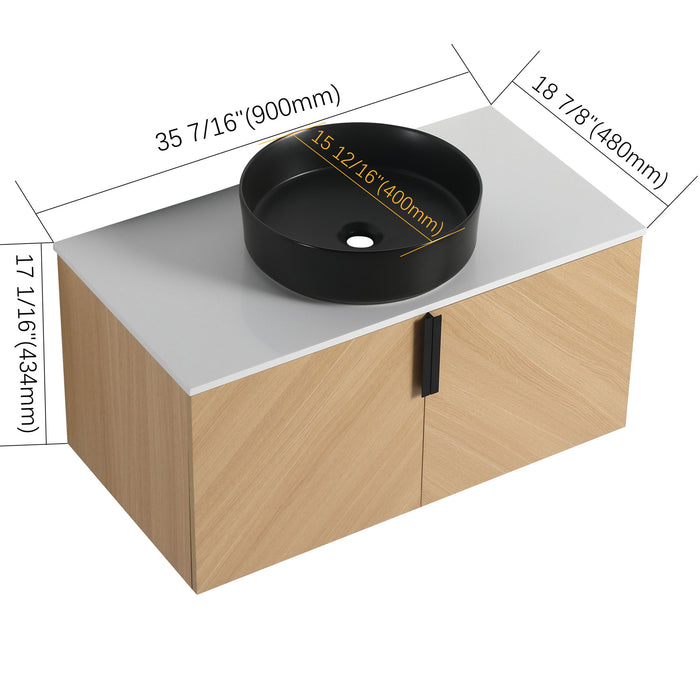 Wall Mounted Bathroom Vanity With Art Sink Home Essentials