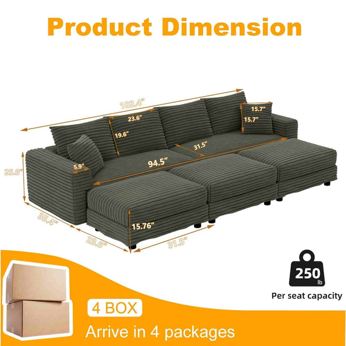 Modern Comfy Upholstered Sofa Cloud Couch & Deep Seat Couches Home Essentials