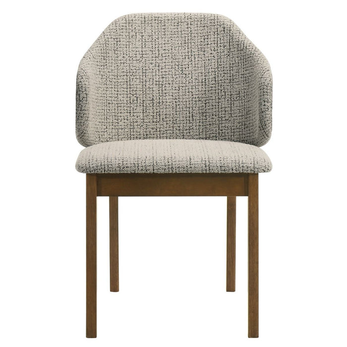 Oleia - Side Chair (Set of 2) - Chenille & Walnut ACME