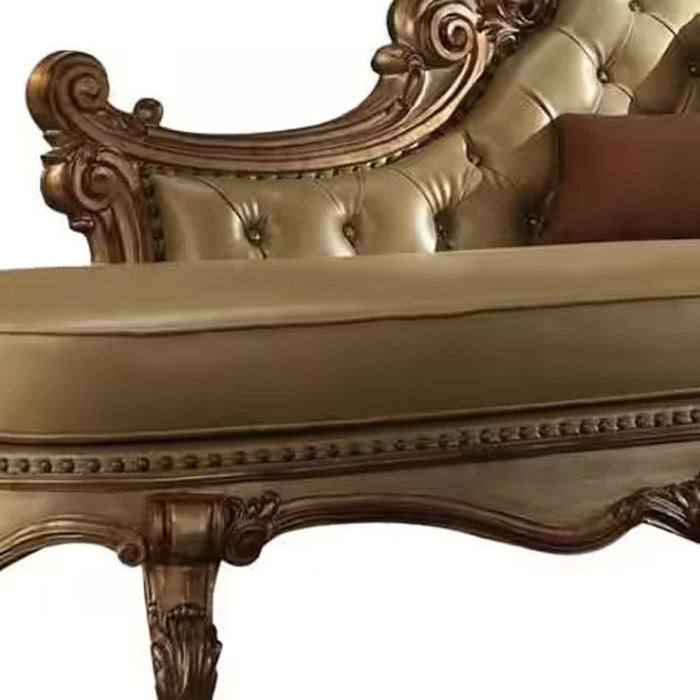 Faux Leather Tufted Lounge Chair - Bone And Pearl