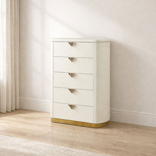 La Pierre - 5 Drawer Chest - Beige Matrix Furniture Group