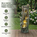 Tree Trunk Cascading Water Fountain, Outdoor LED Lighted - Gray Daily Nest