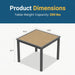 Outdoor Square Patio Slatted Dining Table - Gray Home Essentials