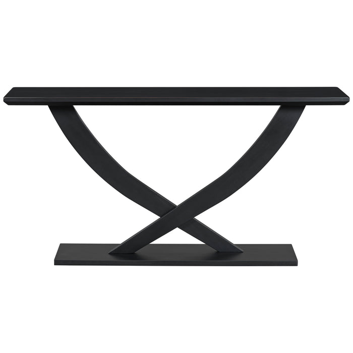 Console Table With Cross Leg Base And Reinforced Support Plate