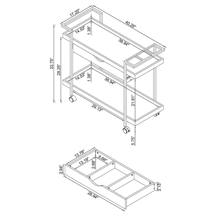 Begonia - 1 Drawer Cart - Driftwood Furniture Max