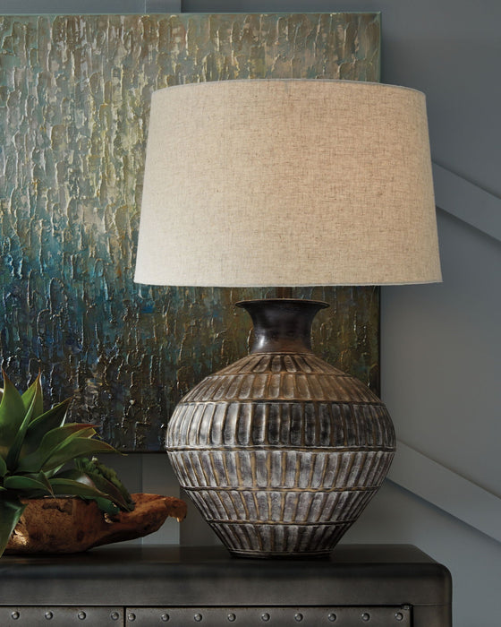 Magan - Metal Table Lamp  - Antique Bronze Finish Signature Design by Ashley®