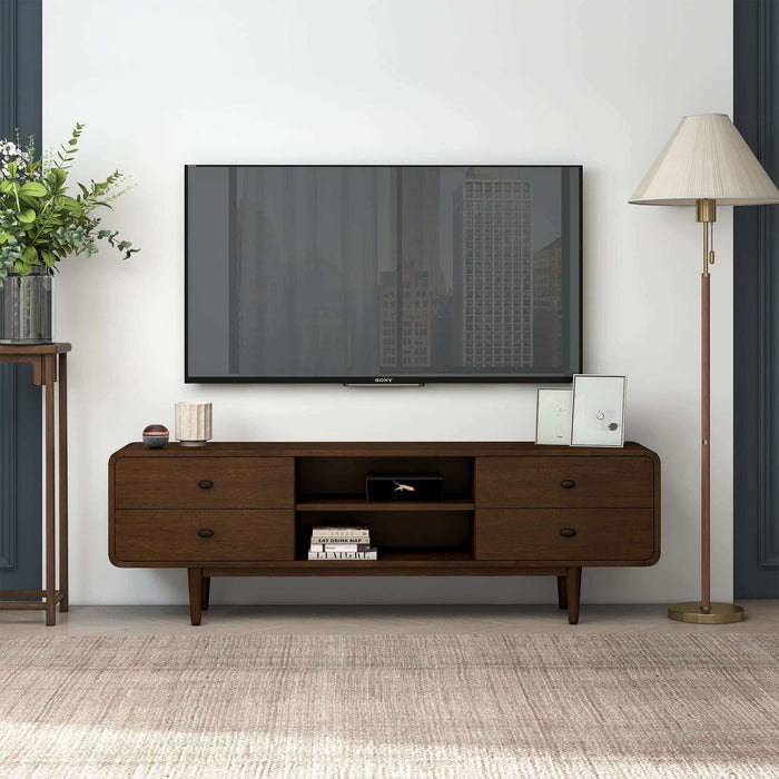 Alexa - TV Stand - Dark Brown / Wood Ashcroft Furniture