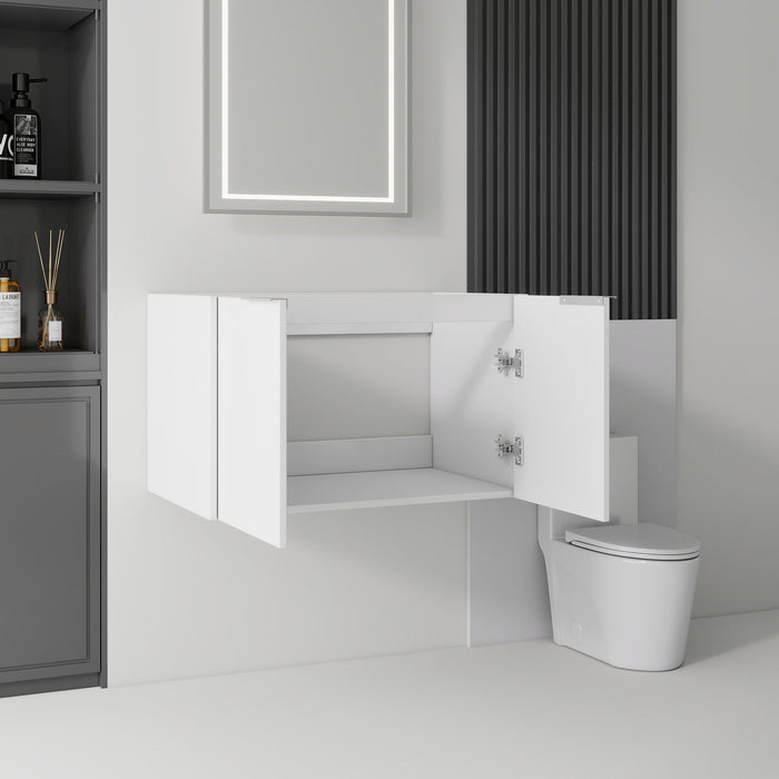 Floating Bathroom Vanity Cabinet With Soft Close Double Doors, Spacious Interior Storage, Wall Mounted, Cabinet Only Home Essentials