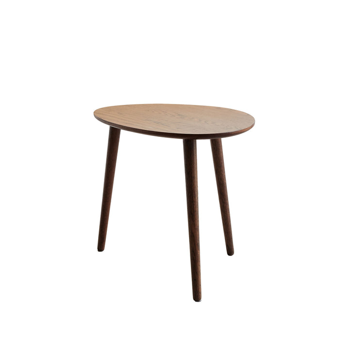 Center Table Low Table 100% Solid Oak Wood Top Plate Desk Pebble Shaped Natural Wooden Coffee Table - Walnut Home Essentials
