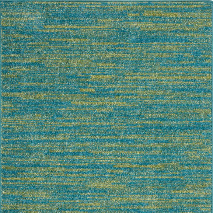 2' X 4' Striped Non Skid Indoor / Outdoor Runner Rug - Blue / Green