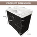 Bathroom Vanity Set, Fluted Cabinet, Soft Close Doors With Drawers, Single Faucet Hole, Sink Included - Black Home Essentials