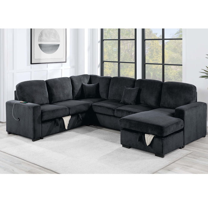 Modern Design Convertible Sectional Storage Bed With USB Port Home Essentials