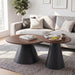 Nesting Coffee Table, Adjustable Foot Pads For Living Room (Set of 2) - Walnut / Black Home Essentials