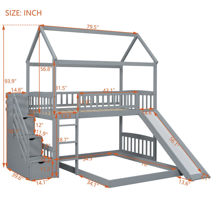 House Bunk Bed With Slide