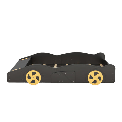 Race Car Shaped Platform Bed With Wheels And Storage Hearth and Haven