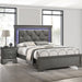 Tufted Headboard Bed With LED Lighting Home Essentials