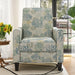 Upholstered Push Back Recliner Chair For Living Room - Blue Noble House