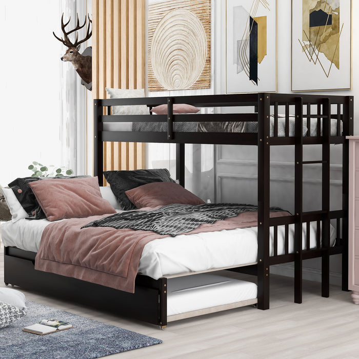 Twin Over Pull-Out Bunk Bed With Trundle