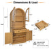 Tall Arched Pantry Cabinet With Charging Station, Adjustable Shelves, Coffee Bar Home Essentials