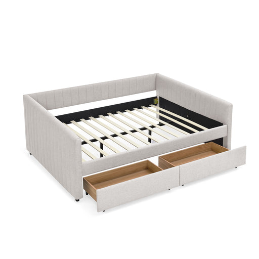 Upholstered Queen Daybed With 2 Drawers Home Essentials