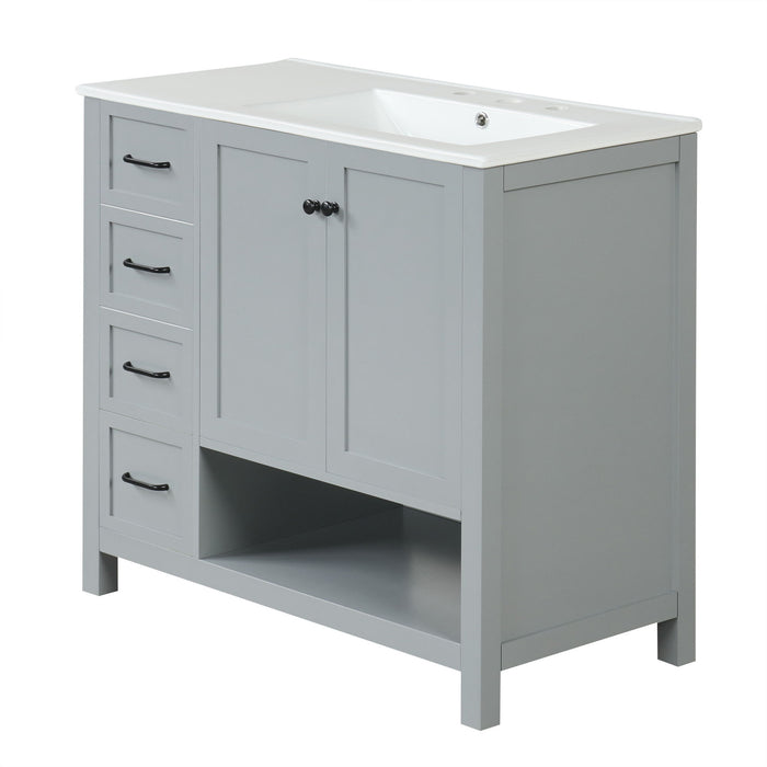 Modern Bathroom Vanity With Sink Top, 2 Doors And 2 Drawers Hearth and Haven