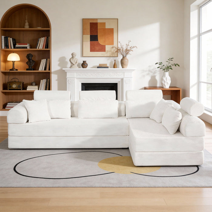 Modern L-Shape Modular Sectional Sofa, Compressed Design Home Essentials