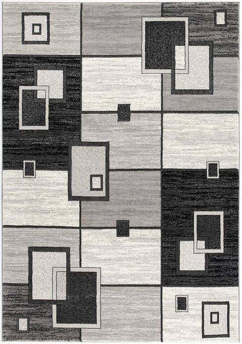 3' x 13' Asymmetric Blocks Runner Rug - Gray
