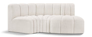 Arc - Boucle Fabric 3 Piece Modular L-Shaped Sofa Meridian Furniture