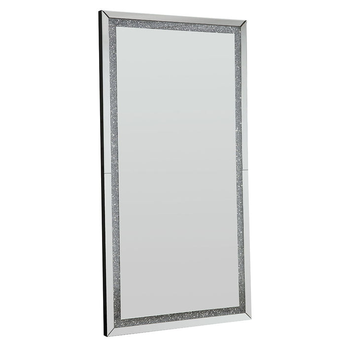 Noralie - Floor Mirror - Faux Diamonds & Mirrored