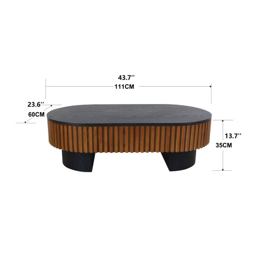 Elliptical Living Room Coffee Table With Hidden Storage And Removable Tabletop Home Essentials