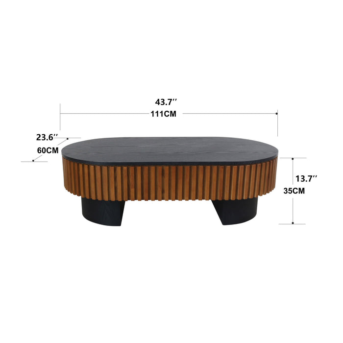 Elliptical Living Room Coffee Table With Hidden Storage And Removable Tabletop Home Essentials