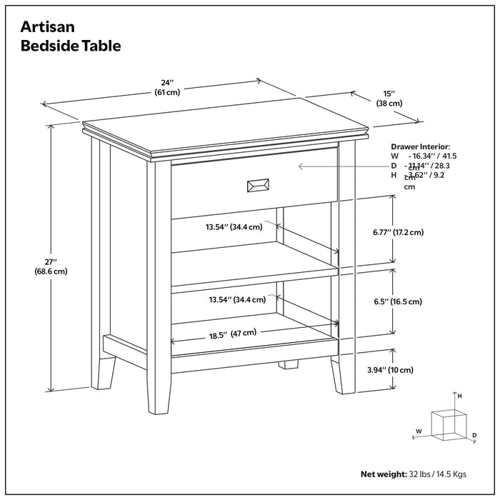Artisan - Handcrafted Bedside Table Simpli-Home