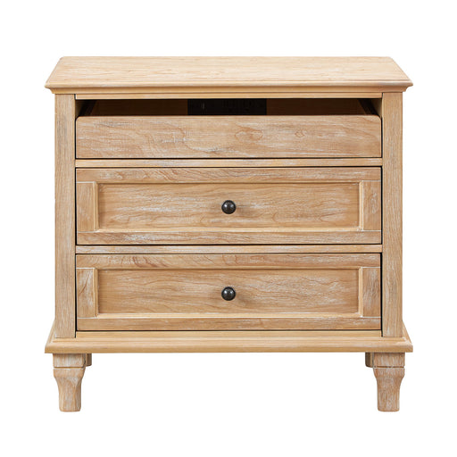 Nightstand With Charging Station, 3 Drawer Storage Table Home Essentials