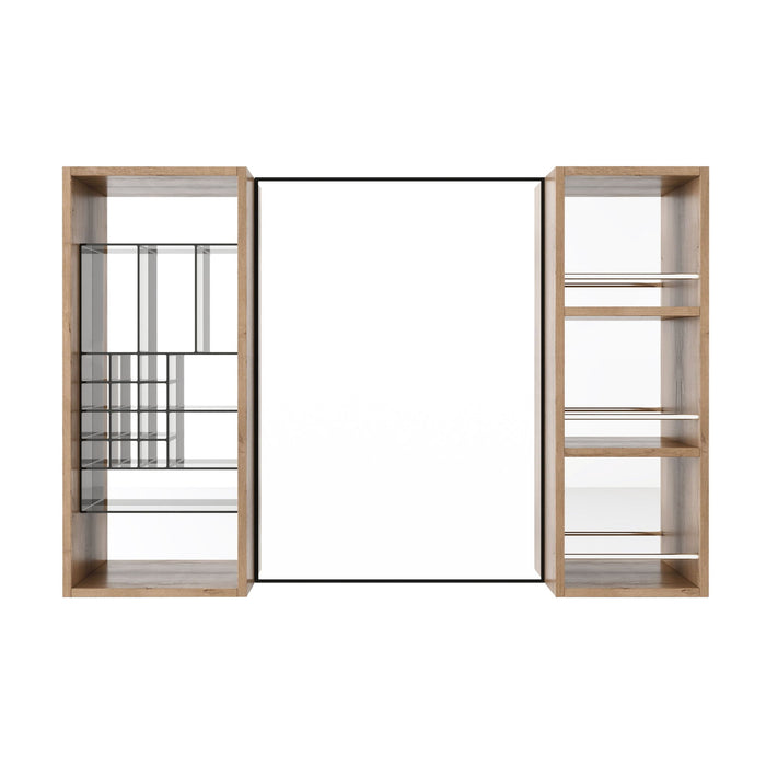 41.3" Wall Mounted Bathroom Cabinet With Storage - Imitative Oak Home Essentials