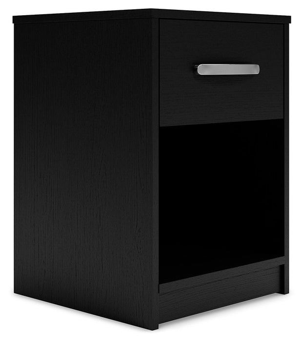 Finch - One Drawer Night Stand - Black Signature Design by Ashley®