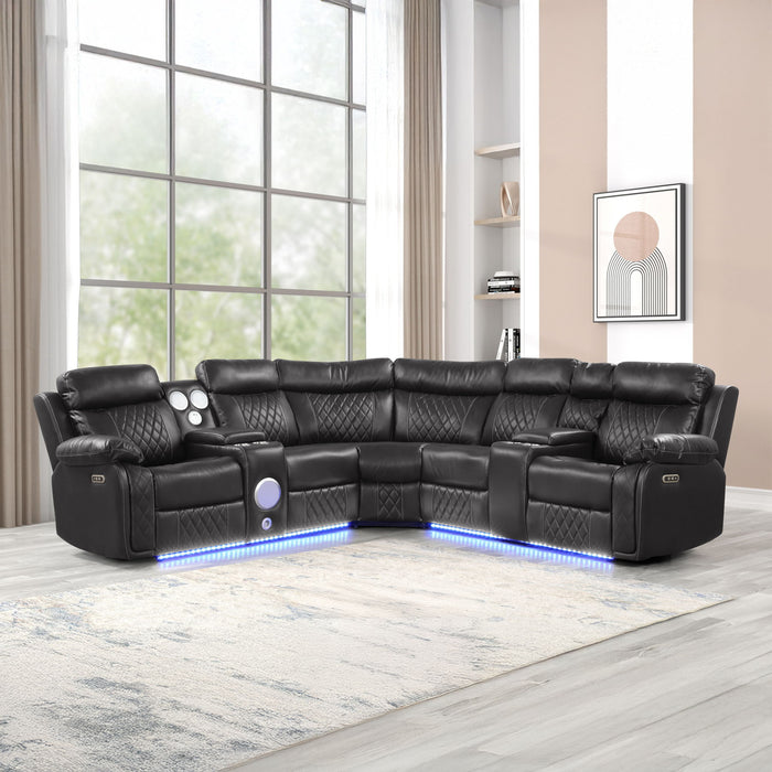 Lacrosse - Power Reclining Sectional Sofa Matrix Furniture Group