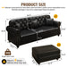 Upholstered Sofa With Nailhead Trim, Rolled Armrests With Ottoman Home Essentials