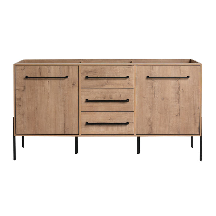 60" Freestanding Bathroom Vanity With Soft Close Doors And Drawers, (Vanity Only) - Imitative Oak Home Essentials