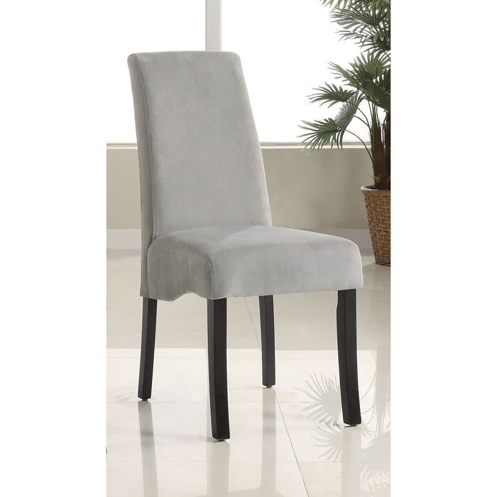 Upholstered Dining Chair Soft Padded Seat And Flared Back Design (Set of 2) - Gray Furniture Max