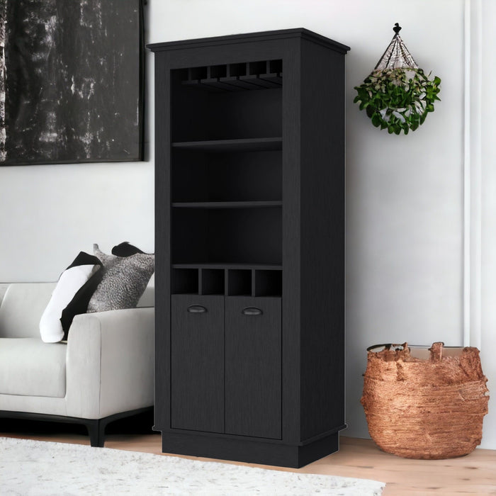 Bar Cabinet With Wine Storage - Black
