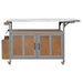 Foldable Outdoor Kitchen Island With Lockable Wheels, Storage Cabinet And Towel Rack For Patio Hearth and Haven