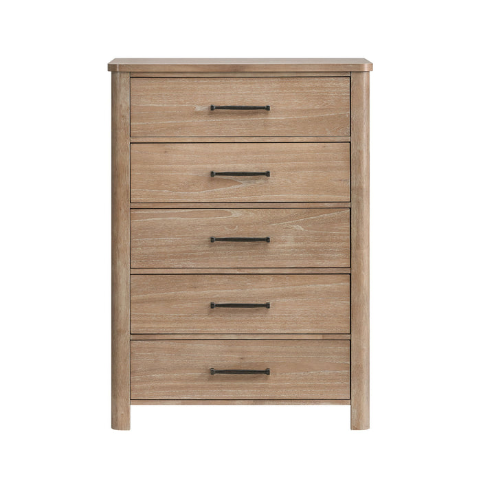 Anika - 5 Drawer Chest - Natural / Brown New Classic