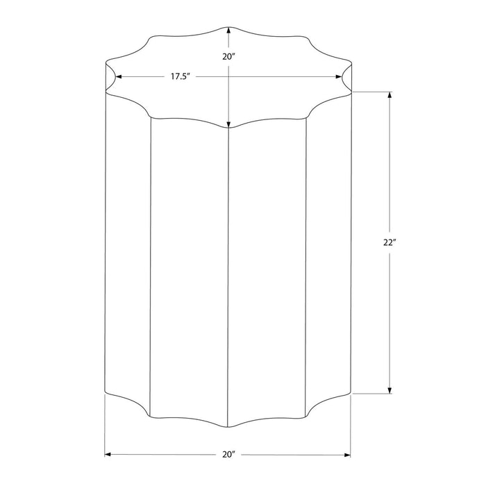 Drum Accent Side Table, Stylish Scalloped Design 8th Street