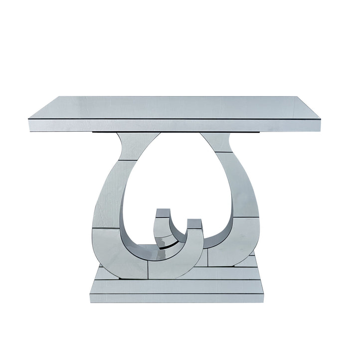 Double C - Base Rectangular Sofa Table For Living Room - Silver Home Essentials