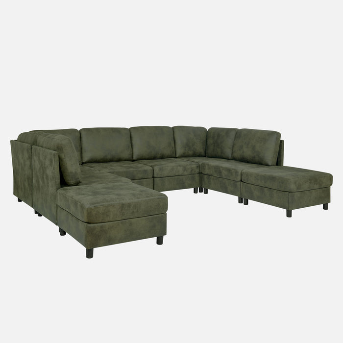 Upholstered Modular Sectional With Custom Configuration And Removable Cushions Home Essentials