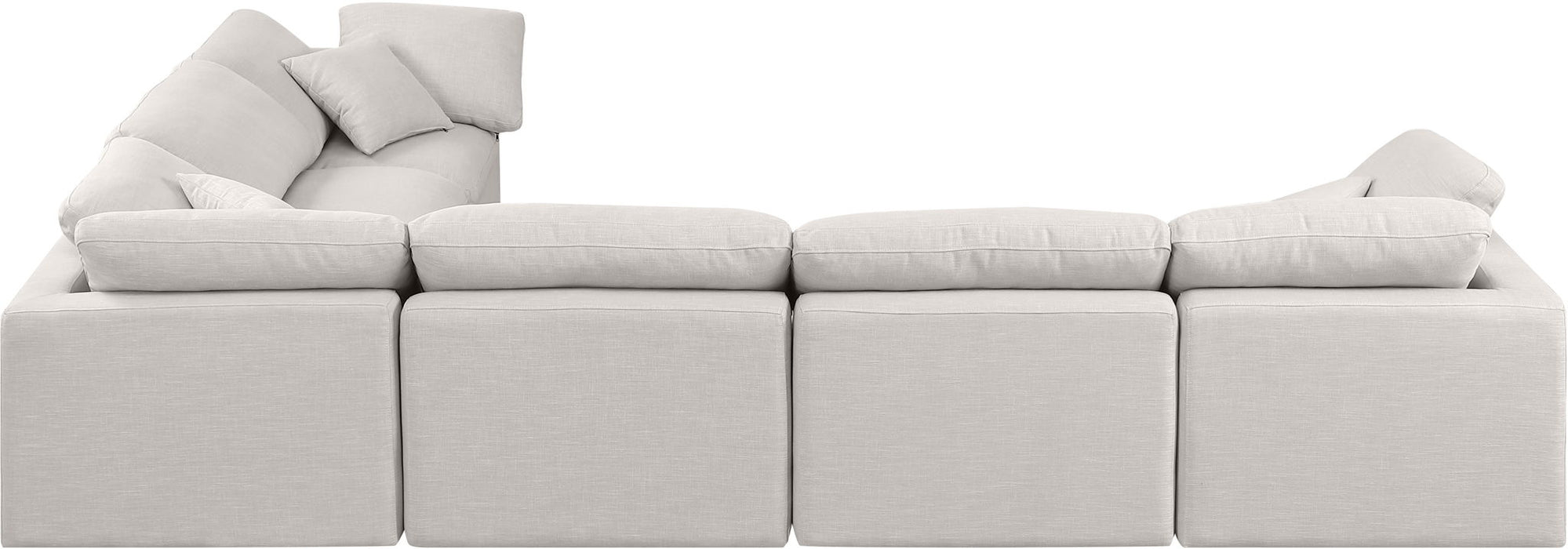 Indulge - Linen 6 Piece Modular Corner Sectional Meridian Furniture