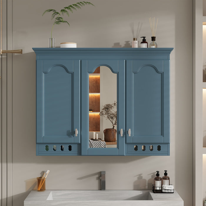 Wall Mount Mirror Cabinet With Adjustable Shelves, Soft Closing Hinges Hearth and Haven