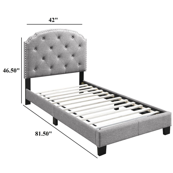 Button Tufted Bed With Nailhead Trim Home Essentials