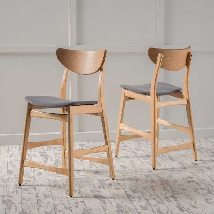 Retro Modern Counter Height Chair Set With Cushioned Seats Noble House